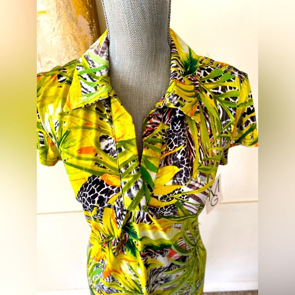 MLLE GABRIELLE🌴FLORAL PRINT🌴 STRETCHY BODYCON SUMMER DRESS SIZE SMALL 🌟NWT🌟 - Picture 4 of 14